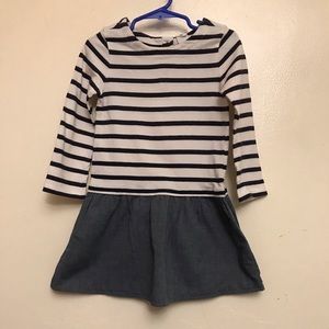 BABY GAP toddler girl striped Navy dress
